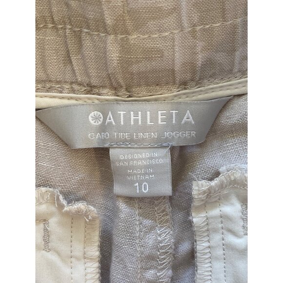 Athleta Camo Cabo Linen Jogger Women’s 10 Athleisure Travel Pant Worn Once! - Picture 7 of 12